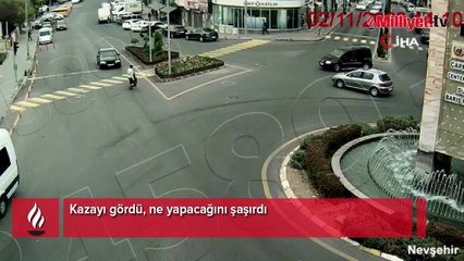 Kazayı gördü, ne yapacağını şaşırdı