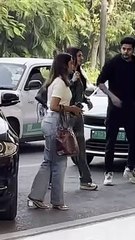 Maine Pyar Kiya Girl Bhagyashree With Actor Son Abhimanyu At Mumbai Airport