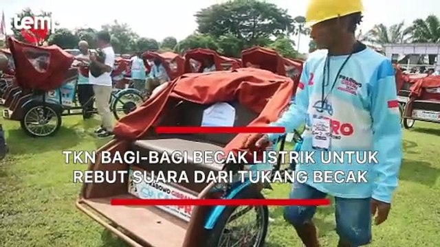 TKN Bagi-bagi Becak Listrik untuk Rebut Suara dari Tukang Becak
