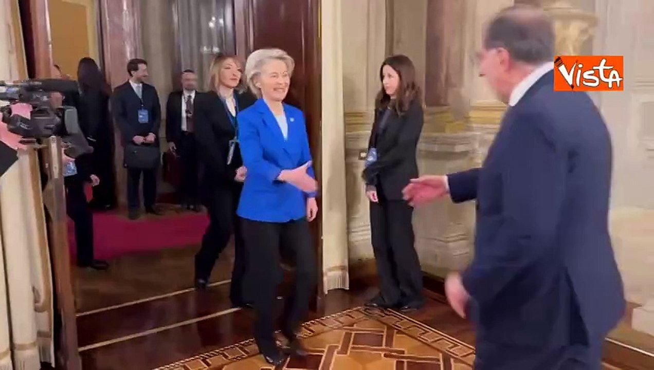 Vertice Italia-Africa, il Presidente del Senato La Russa accoglie Ursula von der Leyen
