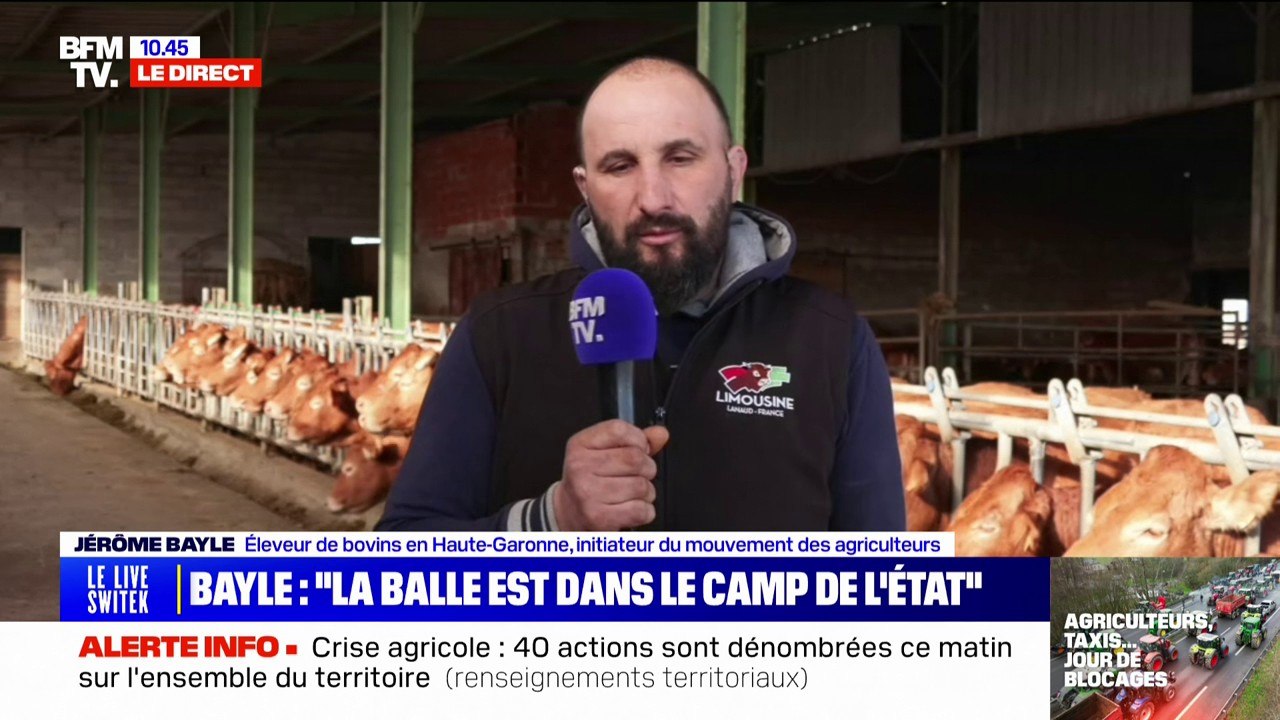 "Le rôle de sauver l'agriculture française, ce n'est pas celui de Jérôme Bayle mais celui des syndicats" assure l'éleveur de bovins