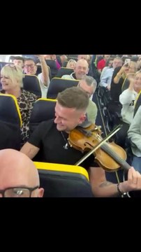 Irish trad session breaking out on a Ryanair flight to Lanzarote