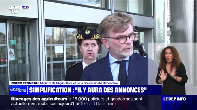 Colère des agriculteurs: Il y aura des annonces pour simplifier certaines normes, assure Marc Fesneau (ministre de l'Agriculture)