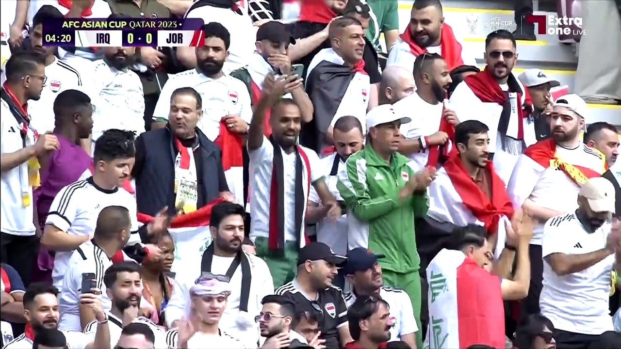 الشوط الاول مباراة العراق والاردن دور ال 16 كأس...