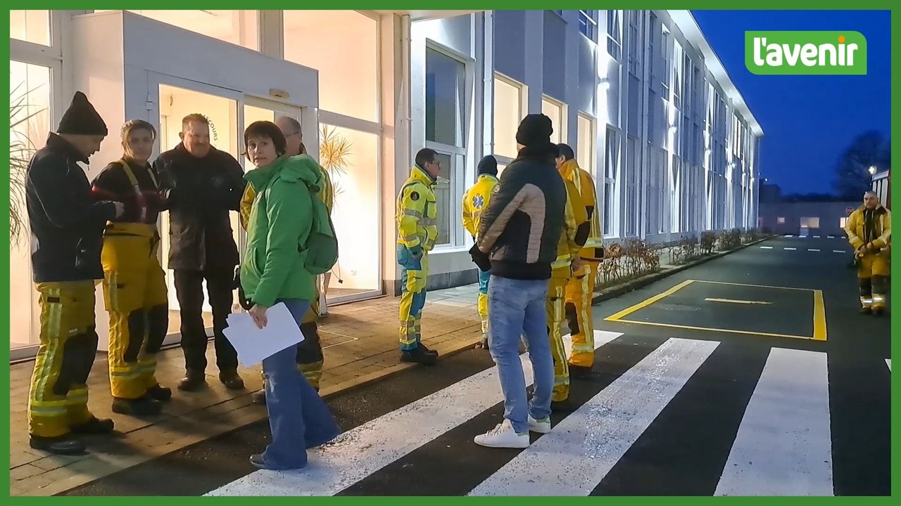 Action syndicale à l'occasion du conseil de la zone de secours de Wallonie picarde