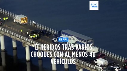 Descargar video: Al menos 13 heridos tras un choque múltiple con 40 vehículos implicados en Maryland