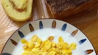#24 Desserts mukbang/ASMR || corn flakes, yogurt, tigerskin roll, cream buns