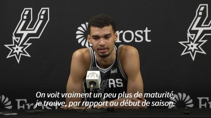 NBA: Wembanyama "sur la bonne voie" avec les San Antonio Spurs