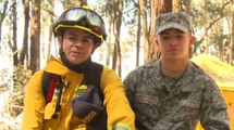 Un bombero se encontró a su hijo en medio de la lucha contra las llamas en los Cerros Orientales