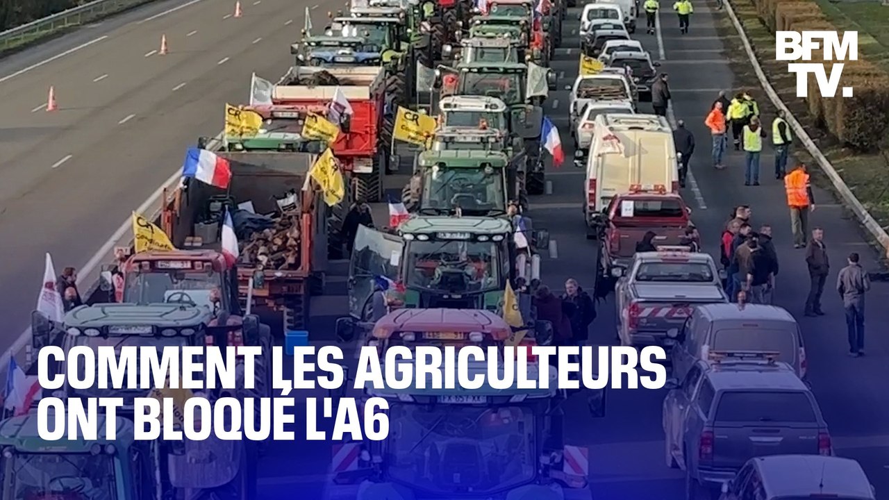 TANGUY DE BFM - Comment les agriculteurs ont bloqué l'A6 en quelques minutes?
