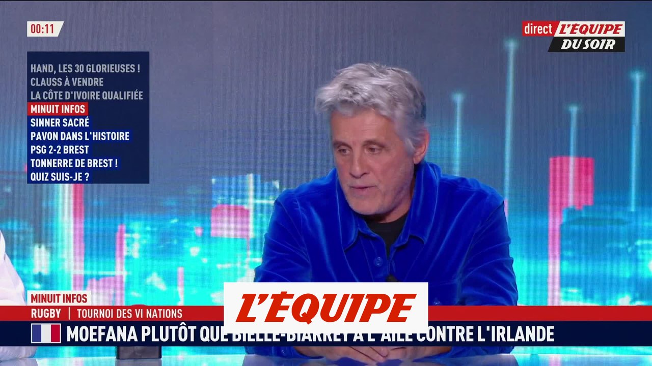Moefana préféré à Bielle-Biarrey avec l'équipe de France contre l'Irlande - Rugby - Tournoi - Bleus