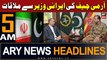 ARY News 5 AM Headlines 30th January 2024 | Iranian Minister's meeting with Army Chief Asim Munir