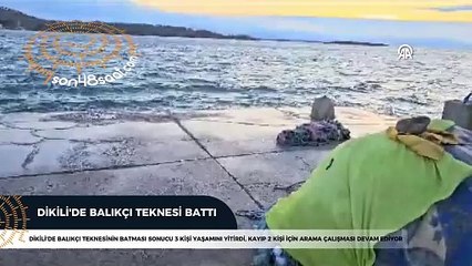 İzmir'in Dikili ilçesinde balıkçı teknesi battı