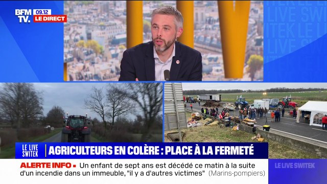 Blocages autour de Paris: On n'est pas là pour aller au conflit explique le secrétaire général adjoint des Jeunes Agriculteurs