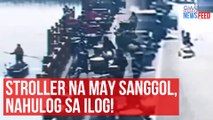 Stroller na may sanggol, nahulog sa ilog! | GMA Integrated Newsfeed