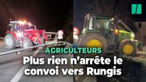 Le convoi d’agriculteurs Agen - Rungis, stoppé sur l’A20, contourne le barrage policier et repart