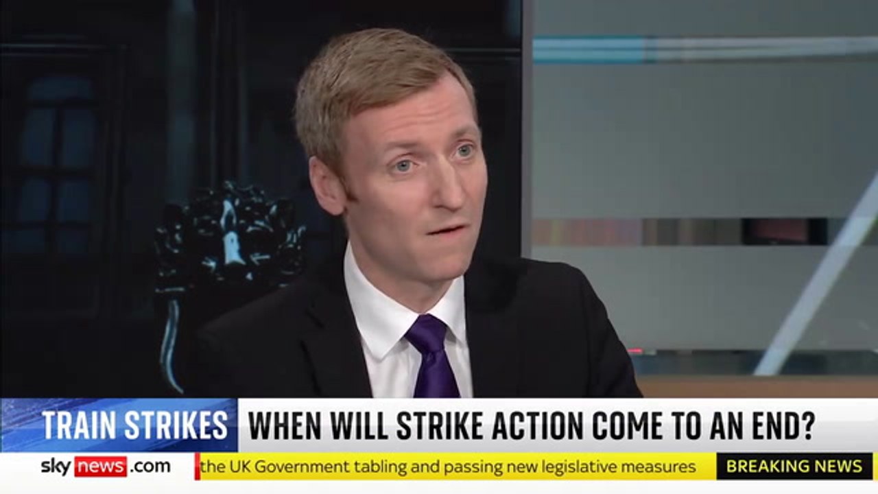 Housing Minister Lee Rowley says 'unions do not need to strike' as industrial actions halt trains