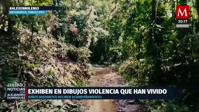 Niños migrantes en Matamoros, Tamaulipas, expresan sus miedos a través de dibujos