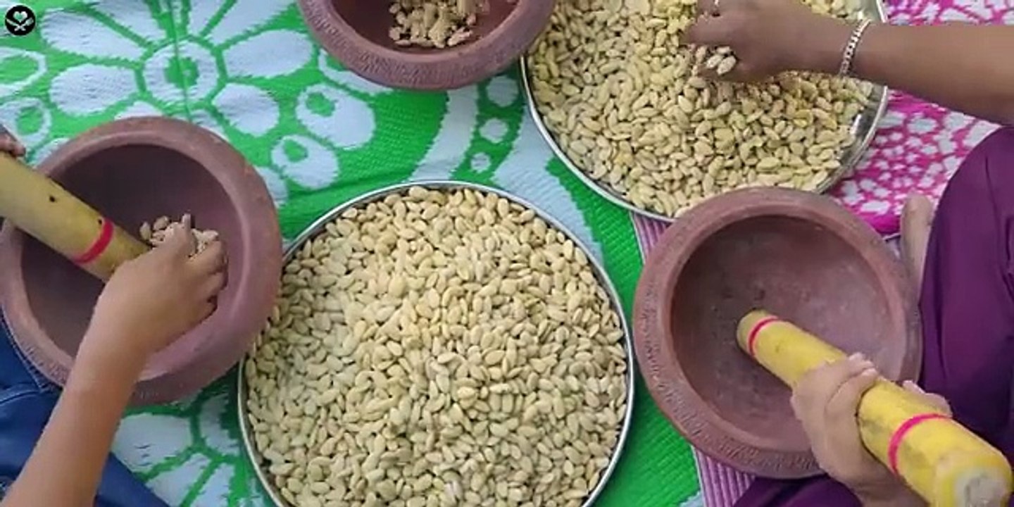 BADAM_HALWA_MAKING___Veg_Village_Food(360p)