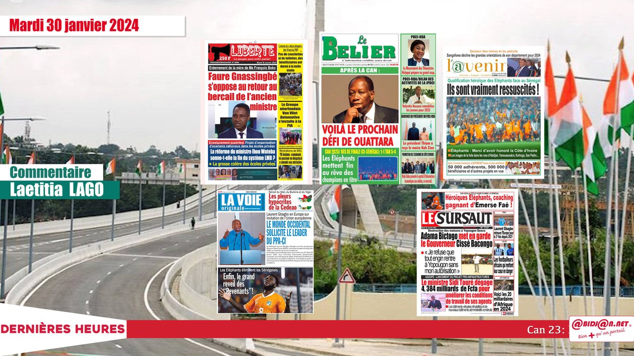 titrologue du Mardi 30 janvier 2024/ Les Eléphants éliminent les sénégalais Enfin le grand réveil des ''revenants''