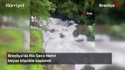 Görüntüler Brezilya'dan... Nehir beyaza büründü!