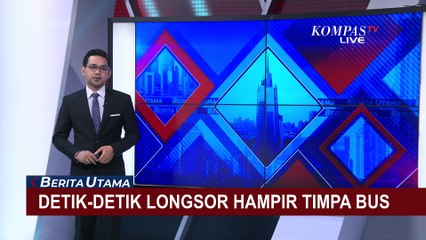 Detik-Detik Longsor Nyaris Timpa Bus di India, Penumpang Panik Berlarian