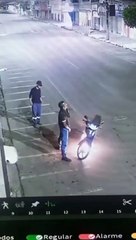 Urinating on a burning motorcycle (video)