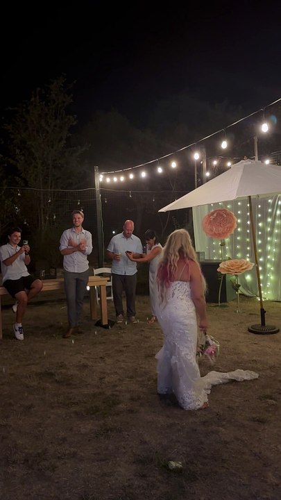 Wedding Bouquet Toss Falls Short and so Does Friend