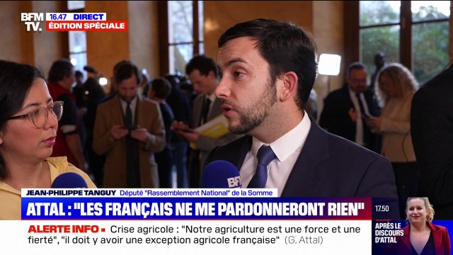Déclaration de politique générale de Gabriel Attal: Un catalogue La Redoute de mesurettes de secrétaires d'État , pour Jean-Philippe Tanguy (RN)