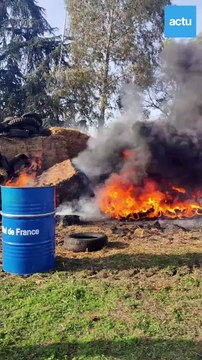 Manifestation des agriculteurs à l'aéroport Toulouse-Blagnac