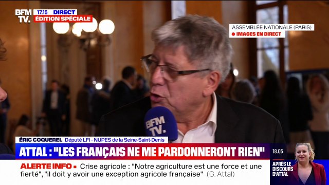 Déclaration de politique générale de Gabriel Attal: Un programme droitier , estime Éric Coquerel (LFI)