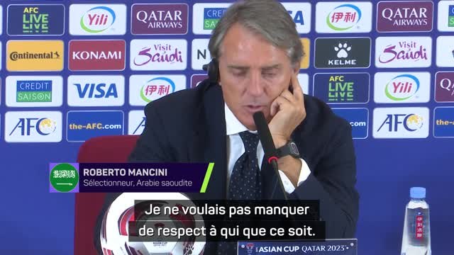 Arabie saoudite - Mancini s'excuse après avoir quitté le terrain avant la fin des tirs au but