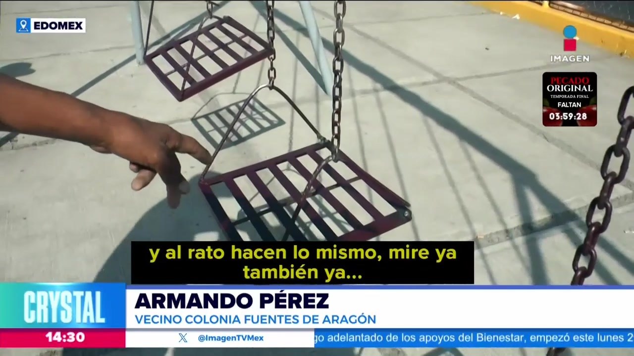 ¡Ladrones se roban los columpios de Ecatepec!