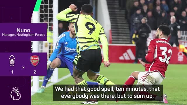 Forest beaten by 'avoidable goals' against Arsenal - Nuno