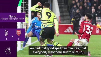 Forest beaten by 'avoidable goals' against Arsenal - Nuno