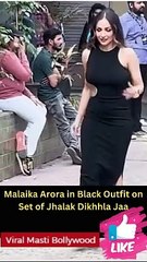 Malaika Arora in Black Outfit on Set of Jhalak Dikhhla Jaa