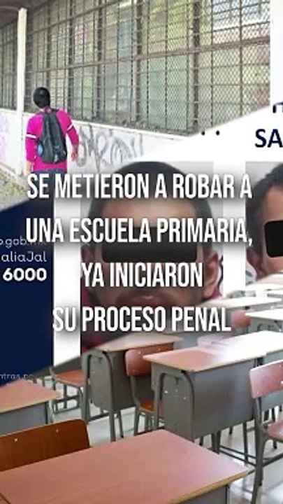 Dos hombres fueron detenidos y enfrentan proceso penal por ingresar a robar a una primaria ubicada en el fraccionamiento Santa Fe, en Tlajomulco #TuNotiReel