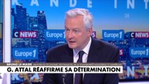 Bruno Le Maire «souscris à 100%» au discours de politique générale de Gabriel Attal