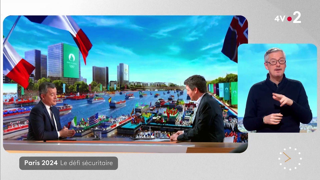 La jauge de spectateurs qui pourront assister à la cérémonie d’ouverture des JO de Paris sur les quais de Seine est "d’à peu près 300.000", indique Gérald Darmanin - Un chiffre revu largement à la baisse - Regardez