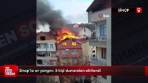 Sinop'ta ev yangını: 3 kişi dumandan etkilendi