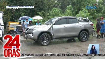 Magkapatid, pinangangambahang natabunan; SUV, nabagsakan na nabuwal na puno | 24 Oras