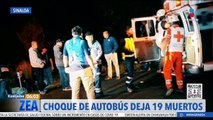 Choque de autobús deja 19 muertos en la autopista Mazatlán-Culiacán