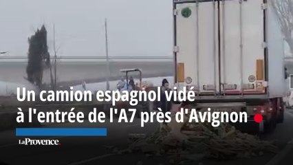 Un camion espagnol vidé à l'entrée de l'A7 près d'Avignon