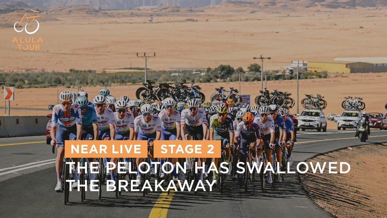 The peloton has swallowed the breakaway  - Stage 2 - The AlUla Tour 2024