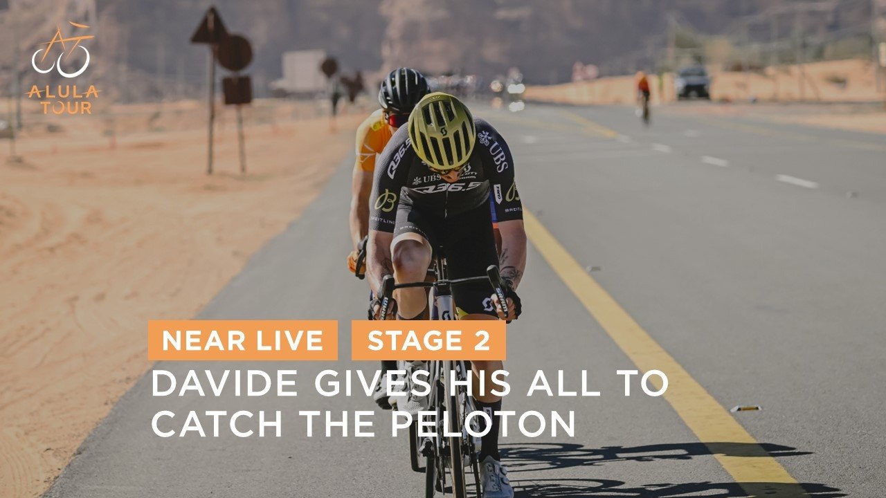 Davide gives his all to catch the peloton - Stage 2 - The AlUla Tour 2024