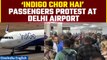 Delhi: Flyers protest at Delhi airport after IndiGo airline cancels flight | Watch | Oneindia
