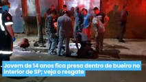 Jovem de 14 anos fica presa dentro de bueiro no interior de SP; veja o resgate