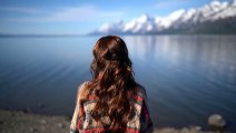 Footage Of A Woman Enjoying The View Alone