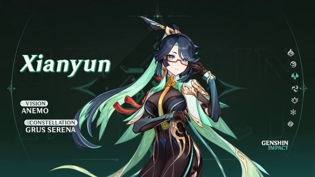 Genshin Impact - Xianyun : Étoiles et lune au-dessus des nuages