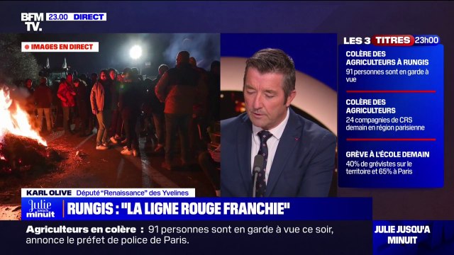 Intrusion à Rungis: Dès lors qu'il y a un trouble à l'ordre public, il faut évidemment le condamner , affirme Karl Olive (Renaissance)